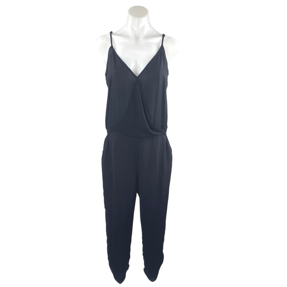 Design Lab Women's Black Sleeveless Cami Camisole Tank V Neck Jumpsuit Size M